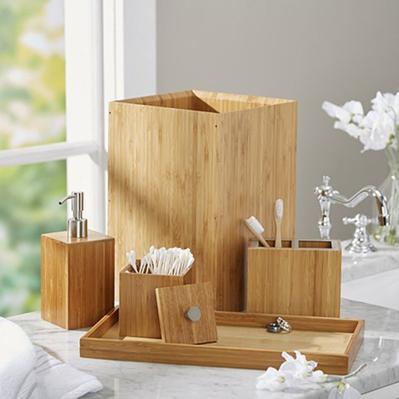 Defoe Bamboo 5Piece Bathroom Accessory Set & Reviews AllModern